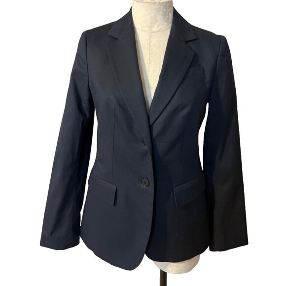 Talbots Suit Jacket Blazer 2 Navy Blue Stretch Cotton NWT Classic $169 - Picture 1 of 6